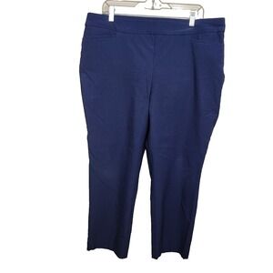 CHICO'S Straight Capri Pants Stretch Nautical Business Navy Blue SZ 3 US 16